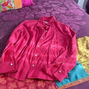 Banana Republic Fuchsia Textured Shirt